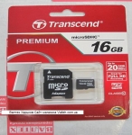 Карта памяти MicroSd 16gb class 10 Transcend